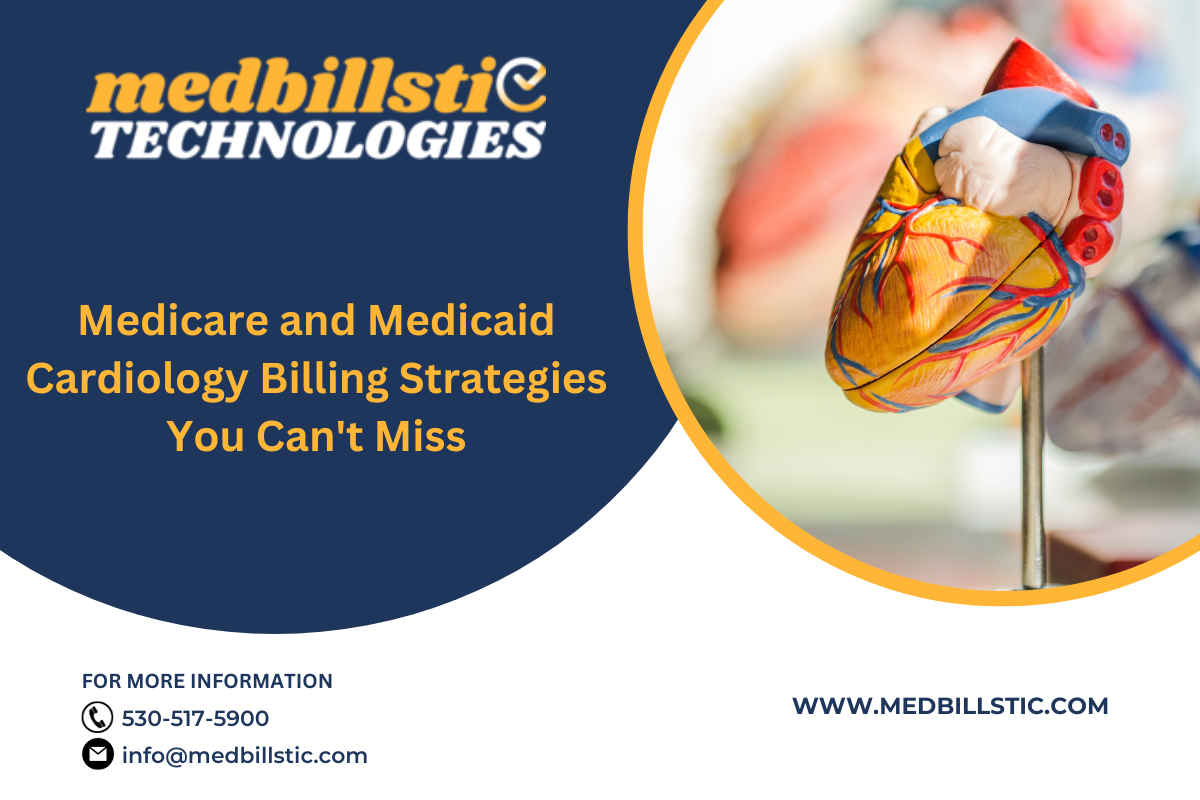 Medicare and Medicaid Cardiology Billing Strategies You Can’t Miss A healthcare administrator discussing cardiology billing strategies, surrounded by Medicare and Medicaid symbols.